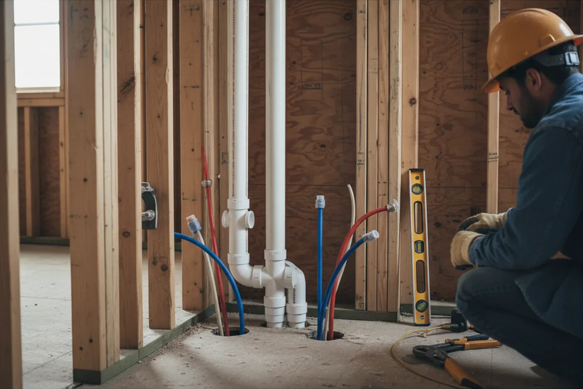 Drain and supply rough-in during Toilet Repair and Installation in Blackville