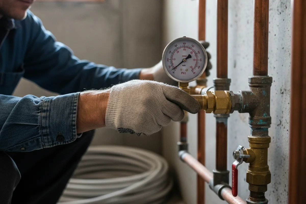 Pressure testing a repaired line during Water Line Repair in Blackville